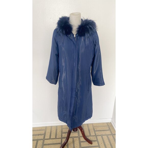 Alberta Ferretti Tech Long Jacket Coat Blue Vintage Y2K - Picture 1 of 12